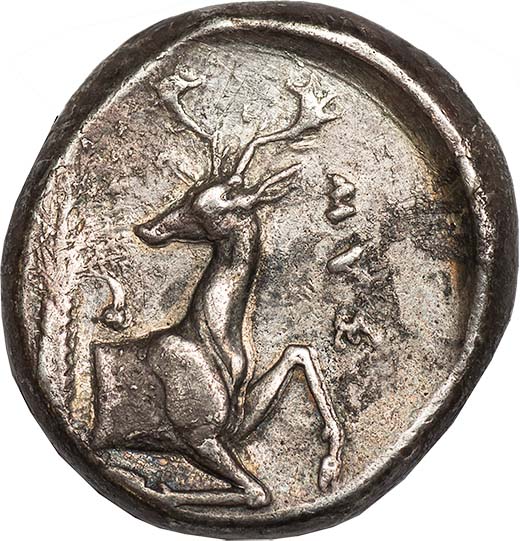 Ephesos, Ionia (390-330 BC), tetradrachm, bee with straight wings, ? to F, rev.