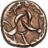 Celtic coinage, Corieltauvi, early uninscribed coinage (1st century BC), gold stater (plated),