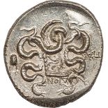 Ephesos, Ionia (180-167 BC), tetradrachm, cistophoric type, cista mystica within ivy wreath, rev.