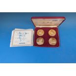 A cased set of "The Churchill Medals" in