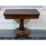 A 19thC rosewood fold over games table r