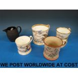 Three English porcelain Christening mugs