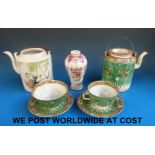 A Chinese Canton famille rose tea pot wi