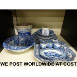 Collection of Spode blue and white ceram
