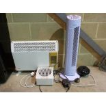 Three various electric heaters/coolers