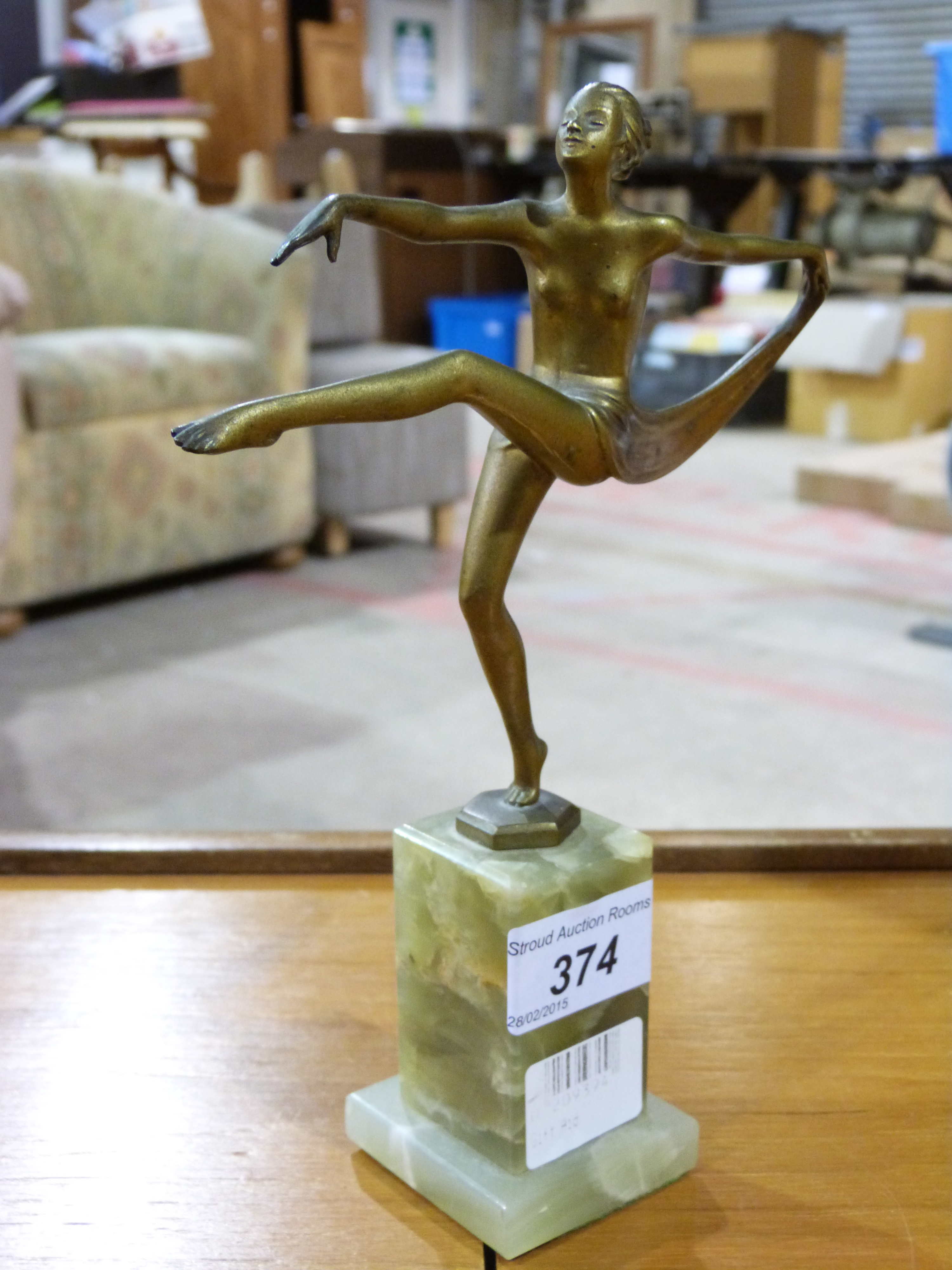 An Art Deco figure of a dancing lady, si
