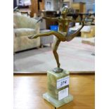 An Art Deco figure of a dancing lady, si