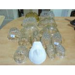A collection of glass jelly moulds to in