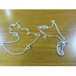 Two white metal chains, each stamped 925