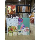 A quantity of modern canvas prints inclu