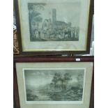 Two 19th century prints, one of a lake s