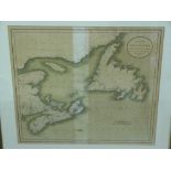 Two framed maps, one of Nova Scotia the