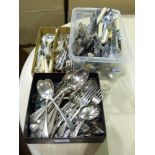A large selection of silver plated cutle