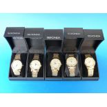 Five Sekonda gents wristwatches, all wit