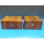 Two 19thC inlaid boxes - writing slope a