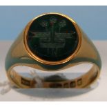 An 18ct gold ring, Sheffield 1836, set w