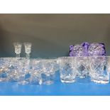 A collection of crystal glasses to inclu