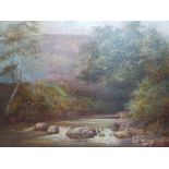 Frank Morris oil on canvas river scene,