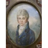 A 19thC portrait miniature on ivory of a
