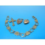 A hallmarked 9ct gold bracelet made up o