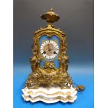 A French 19thC figural ormolu and porcel
