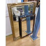 A large gilt framed mirror (74 x 106cm o