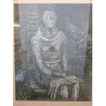 Henry Moore print "Woman on the Undergro