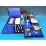 A quantity of silver plated items, inclu