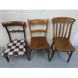 Two Windsor style kitchen chairs and a b