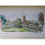 A Frank Moser watercolour of Northleach