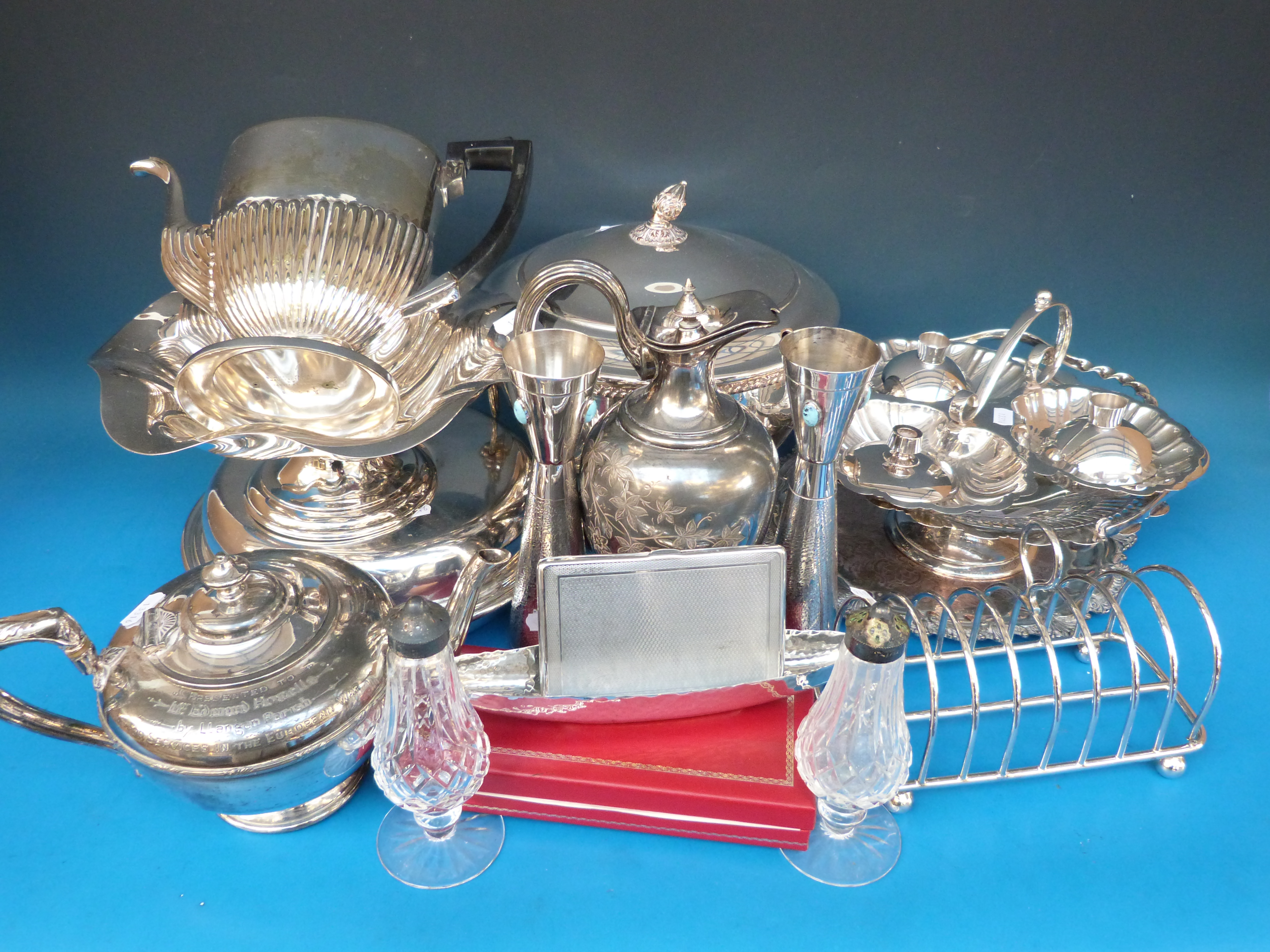 A large collection of silver plate to in