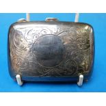 A hallmarked silver cigarette case, 50g