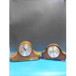 Two three train mantel clocks; one Smith