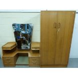 A G Plan retro light oak bedroom suite c