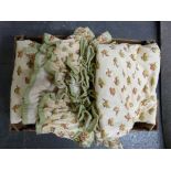 Two pairs of lined curtains, beige groun
