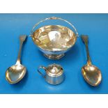 A silver pedestal bon bon dish with swin