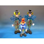 Three Murano glass clowns