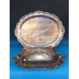 A large silver plated salver, length 66c