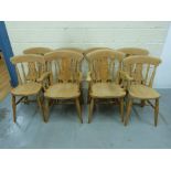 A set of eight (6+2) beech Windsor kitch