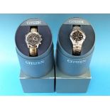 Two Citizen gents chrono wristwatches, o