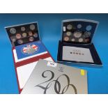 A UK cased proof coin set for 2000, toge