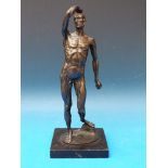 A late 18thC bronze of an Ecorché man af