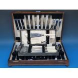 Two cased sets of plated cutlery