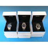 Three Seiko gents wristwatches, one sola