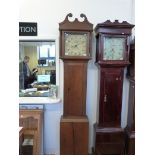 A mid 19thC 30 hour oak-cased longcase c