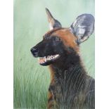 CM Dadd oil on canvas of an African dog