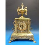 A French oynx cased mantel clock