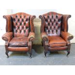 WITHDRAWN Three wing back leather chairs