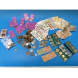 A collection of overseas bank notes etc
