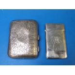 Hallmarked silver card case and silver c